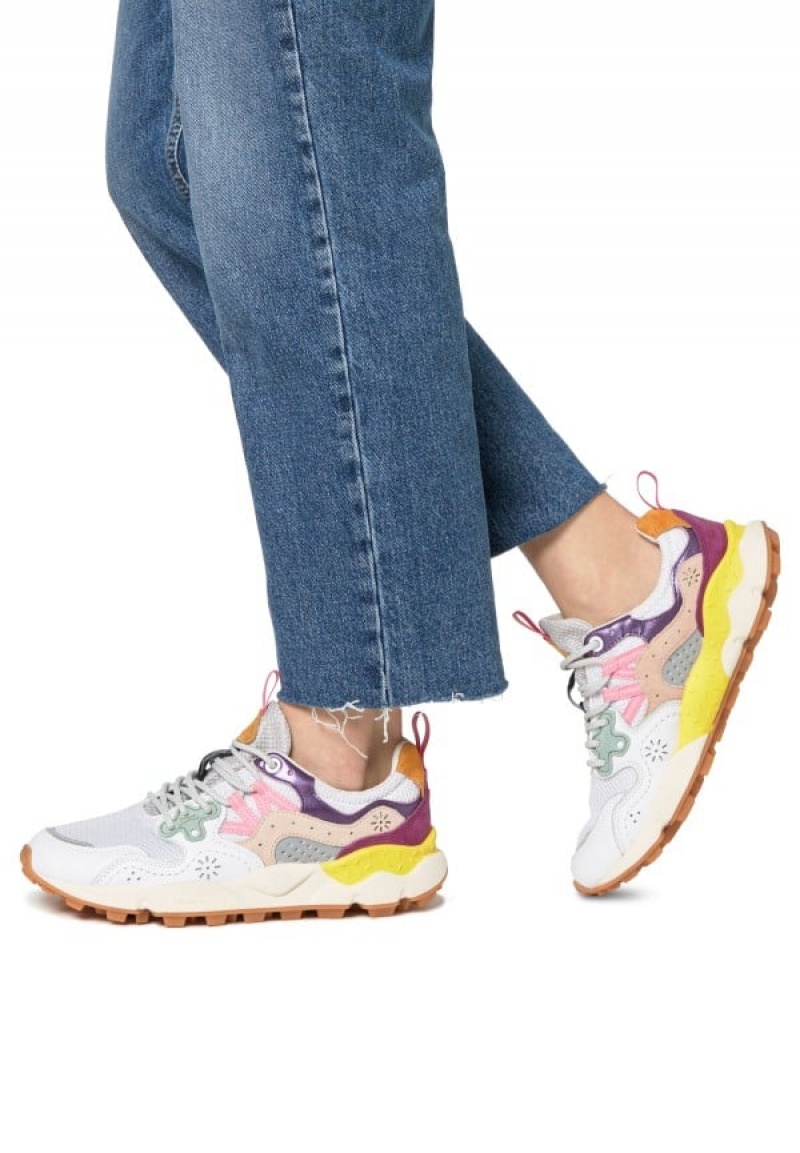 Flower Mountain Yamano 3 Sneakers Damen Weiß Lila | PMW7085ED