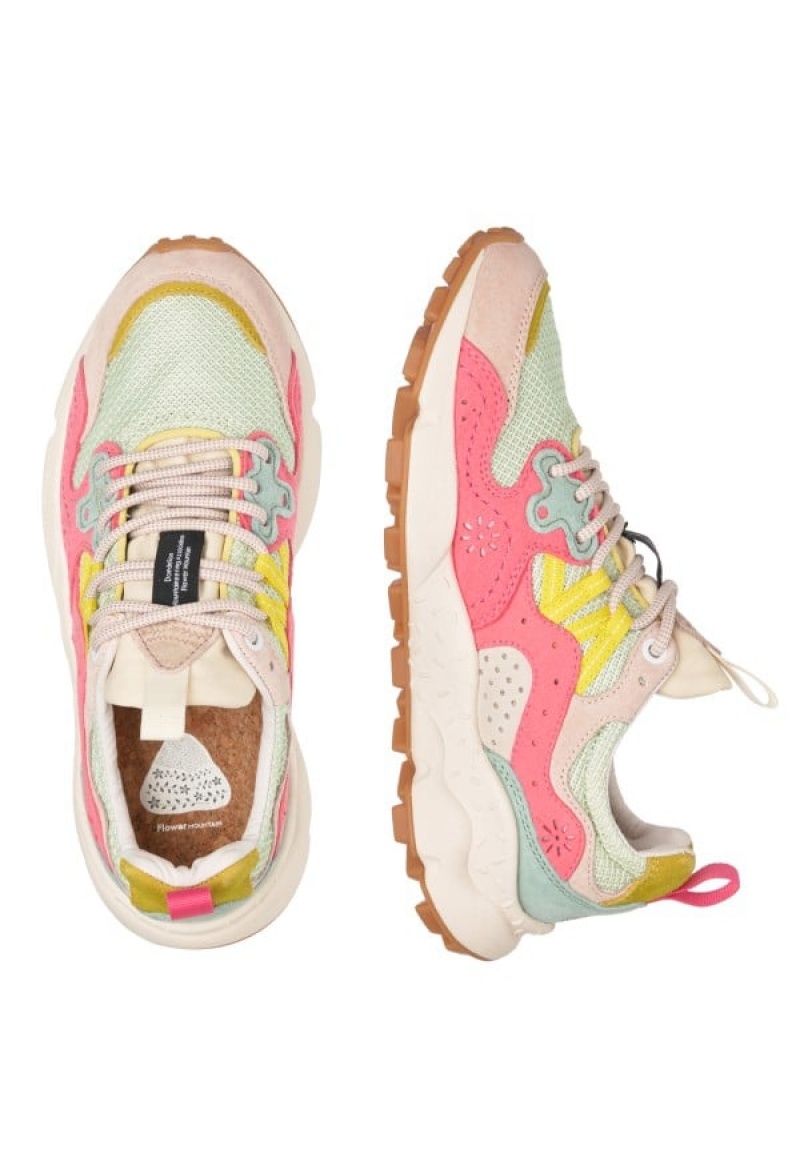 Flower Mountain Yamano 3 Sneakers Damen Rosa Türkis | KEE5122IV