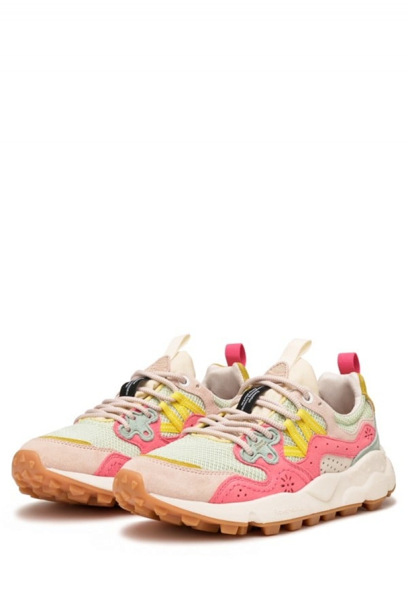 Flower Mountain Yamano 3 Sneakers Damen Rosa Türkis | KEE5122IV