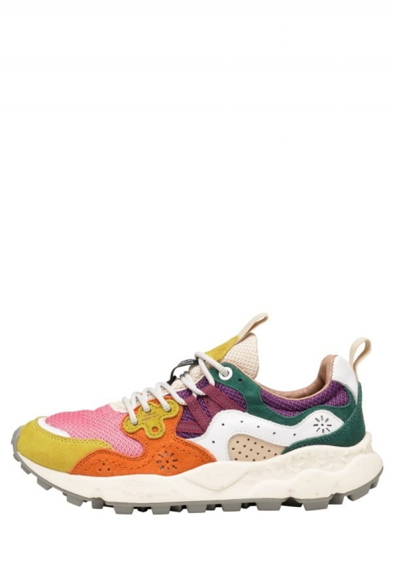 Flower Mountain Yamano 3 Sneakers Damen Fuchsie Gelb | LYX5212SW