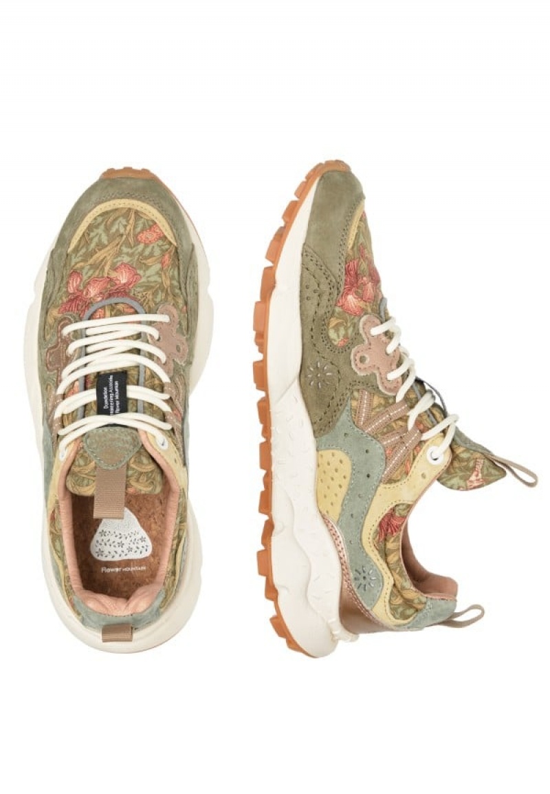 Flower Mountain Yamano 3 Sneakers Damen Grün Beige | HIS9469UH