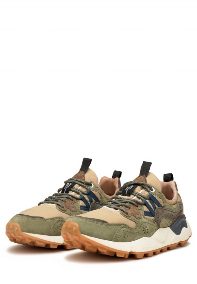 Flower Mountain Yamano 3 Sneakers Herren Grün Beige | VPP431XA