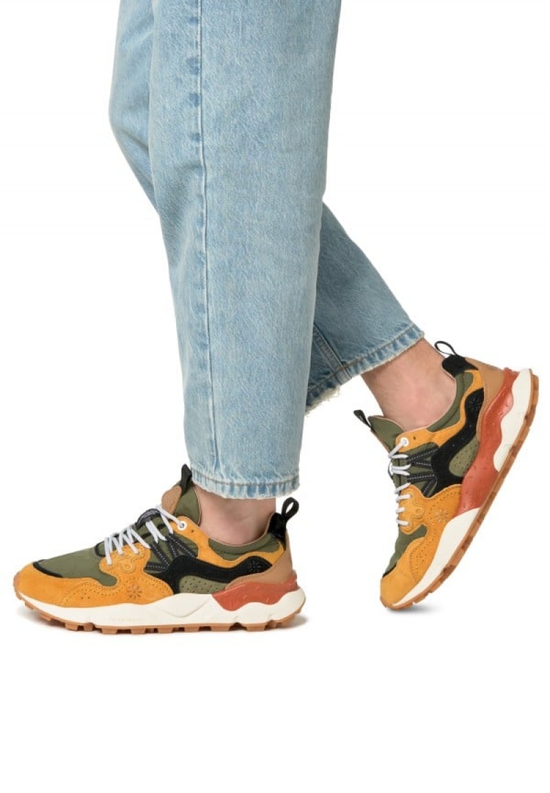 Flower Mountain Yamano 3 Sneakers Herren Orange Grün | NEF4316JD