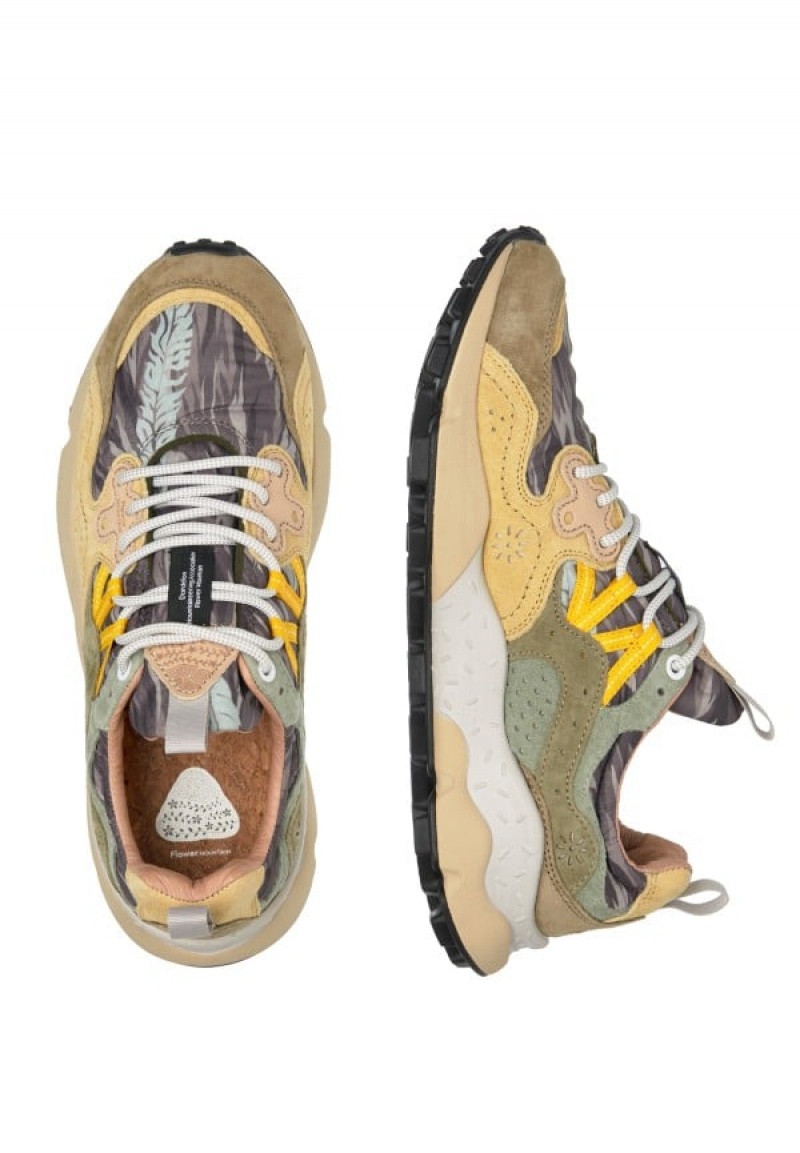 Flower Mountain Yamano 3 Sneakers Herren Grün Beige | MHK9596RA